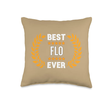 Best Flo Ever with Star Name Flo Throw Pillow by Flo Cool Personalised Name Desing – 16x16, polyester twill fabric, Multicolor, Model 8ARZ8XTYVYTUS_16X16
