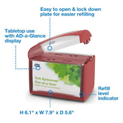 Tork Red / 6.7" x 7.9" x 5.6" - Red - Pack of 1 / Xpressnap® Paper Napkin Dispensers