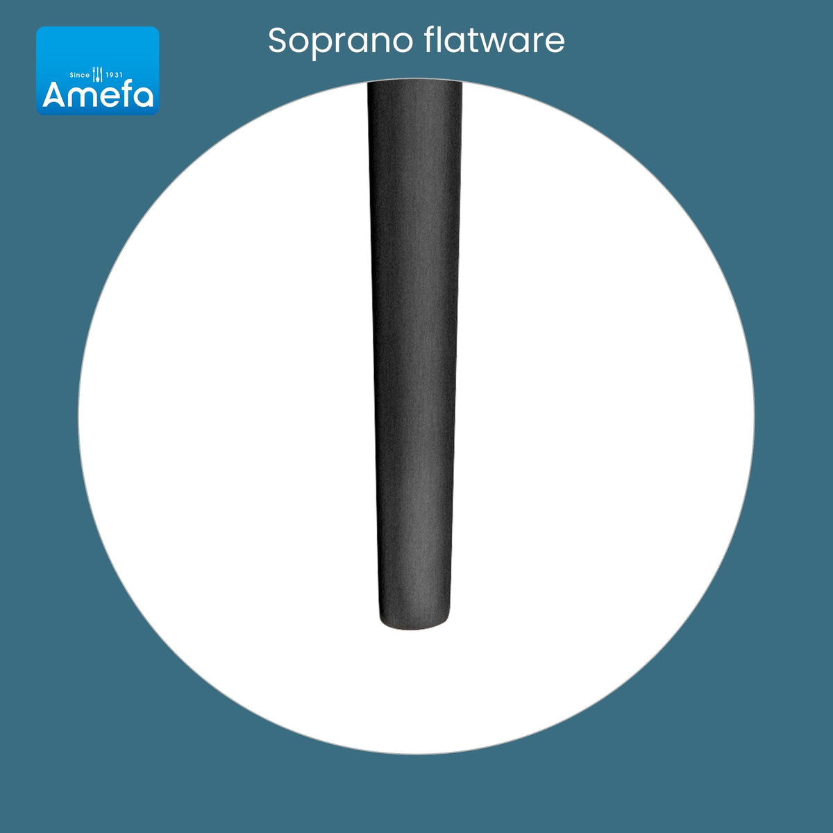 Soprano Flatware Set - Black & Gold by Amefa – 3.35" H x 9.84" L x 4.5" W, Stainless Steel, Black & Gold, Pack of 20, Model 1114DUMBUSC01