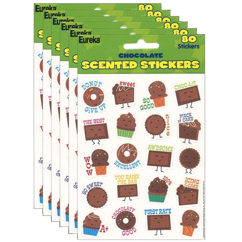 Chocolate Scented Stickers by Eureka� – Vinyl, Pack of 480, Model EU-650944-6