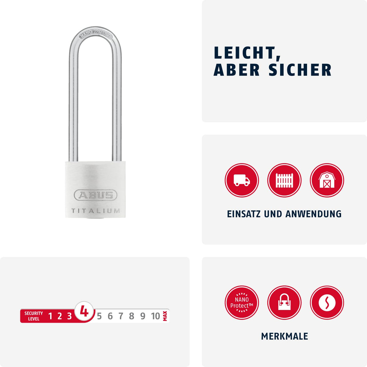 64TI / 30HB60 B/SB by ABUS – 30mm /Bügelhöhe 60mm, Alloy Steel Aluminium, Single, Model 56951