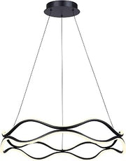 Canarm Castra Modern LED Chandelier, Matte Black Contemporary Ceiling Light Fixture for Dining Room, Kitchen, or Living Room