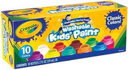 Crayola Washable Kids' Paint, Assorted Colors 10 ea, 6 Pack