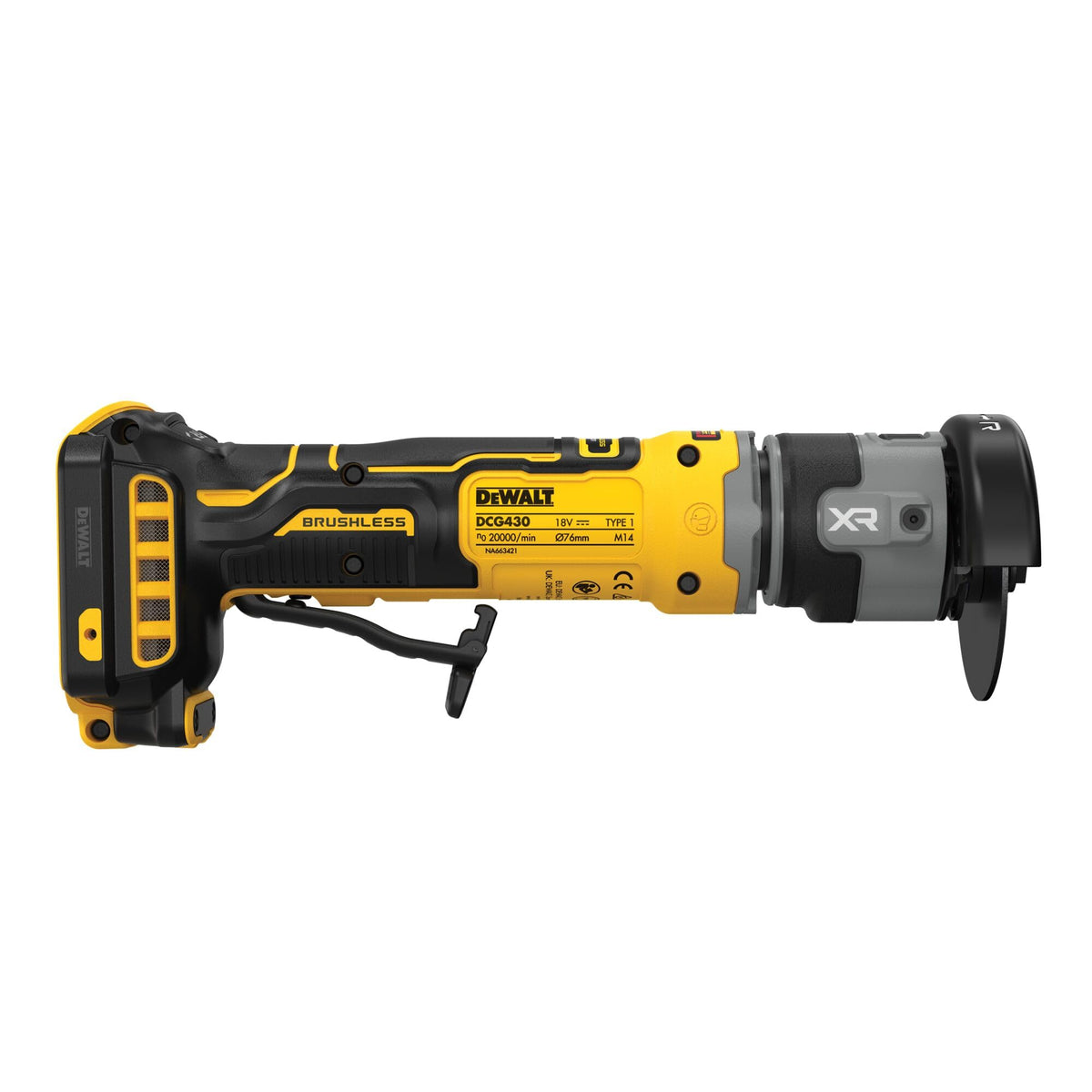 18V XR Brushless Compact Cutting Grinder 76 mm for Fast by DEWALT – Model DCG430N-XJ