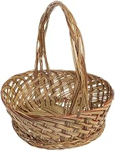 Two-Tone Coco Rib Gift Basket with 13"H Handle -12 1/2"Dia x 4"H