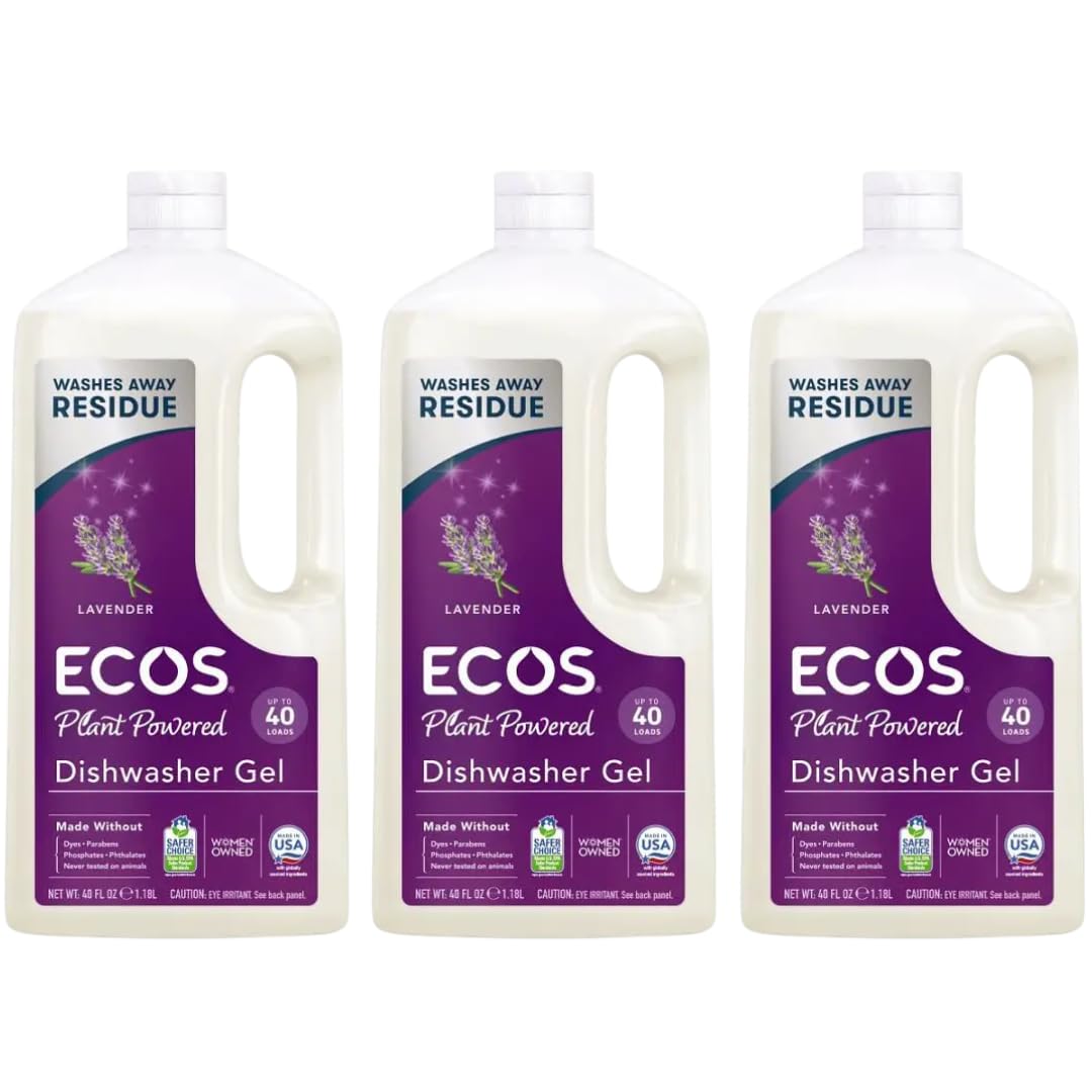 Earth Friendly Products Wave Auto Dishwasher Gel by ECOS – 40 Fl Oz (Pack of 3), Pack of 3, Model 40-00