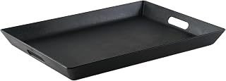 G.E.T. RST-1522-BK Non-Skid Ottoman / Coffee Table Serving Tray, 15" x 20", Black