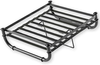 Tablecraft Industrial Collection Adjustable Cutlery Holder Rack, Black Powder Coated Metal, 11.25x12.25x3.75 (15° Angle), 11.25 x 12.25 x 3.75