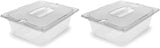 Carlisle FoodService Products 10221B07 StorPlus Half Size Food Pan, Polycarbonate, 4" Deep, Clear (Pack of 2)