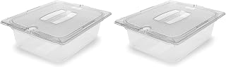 Carlisle FoodService Products 10221B07 StorPlus Half Size Food Pan, Polycarbonate, 4" Deep, Clear (Pack of 2)