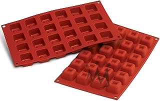 Silikomart Professional SF080 Silicone Baking Mold Square Savarin 0.54 Oz Volume, 1.37" x 1.37" x 0.84" High, 24 Cavities (1 Each)