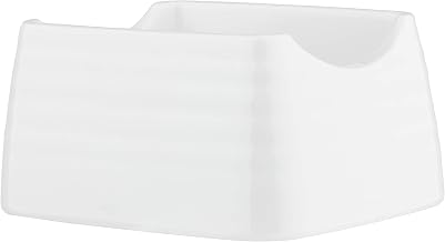 Tablecraft 10415 Pulito Collection Sugar Packet Holder, 4" x 3.25" x 2", White Textured Finish, Durable Melamine, Dishwasher Safe