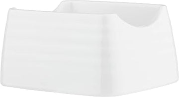 Tablecraft 10415 Pulito Collection Sugar Packet Holder, 4" x 3.25" x 2", White Textured Finish, Durable Melamine, Dishwasher Safe