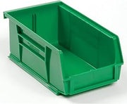 Global Industrial Plastic Stackable Bin 4-1/8 x 7-3/8 x 3, Green, Lot of 24