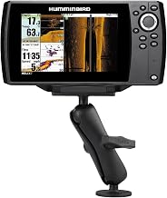 RAM MOUNTS Heavy-Duty Fish Finder Mount for Humminbird Helix 7 | Medium arm drill-down mount with rectangular plate for marine electronics and sonar displays