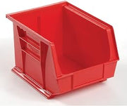 Global Industrial Plastic Storage Bin - Small Parts 8-1/4 x 10-3/4 x 7, Red, Lot of 6