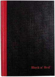 Black n' Red Business Notebook, Hardcover, Casebound, 96 Ruled Sheets, Medium, Black/Red (E66857)