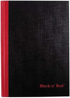 Black n' Red Business Notebook, Hardcover, Casebound, 96 Ruled Sheets, Medium, Black/Red (E66857)