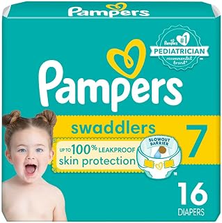 Pampers Swaddlers Diapers, Size 7 (41+ lbs),16 Count, Ultra Absorbent Disposable Infant Diaper