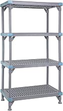 Quantum Storage Systems QP186074VS-4 Millenia Shelving Unit, 60" W x 18" D x 74" H, 2000 lbs Capacity, Polypropylene/ABS, Gray, NSF