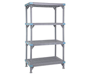 Millenia Shelving Unit by QUANTUM STORAGE SYSTEMS – 74" H x 60" W x 18" D, Polypropylene, Gray, Model QP186074VS-4