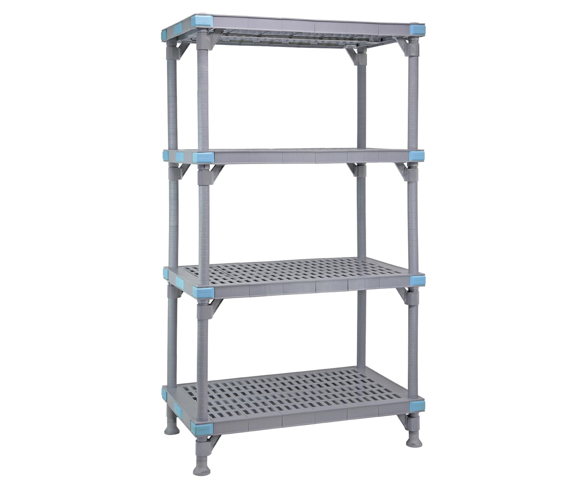 Millenia Shelving Unit by QUANTUM STORAGE SYSTEMS – 74" H x 60" W x 18" D, Polypropylene, Gray, Model QP186074VS-4