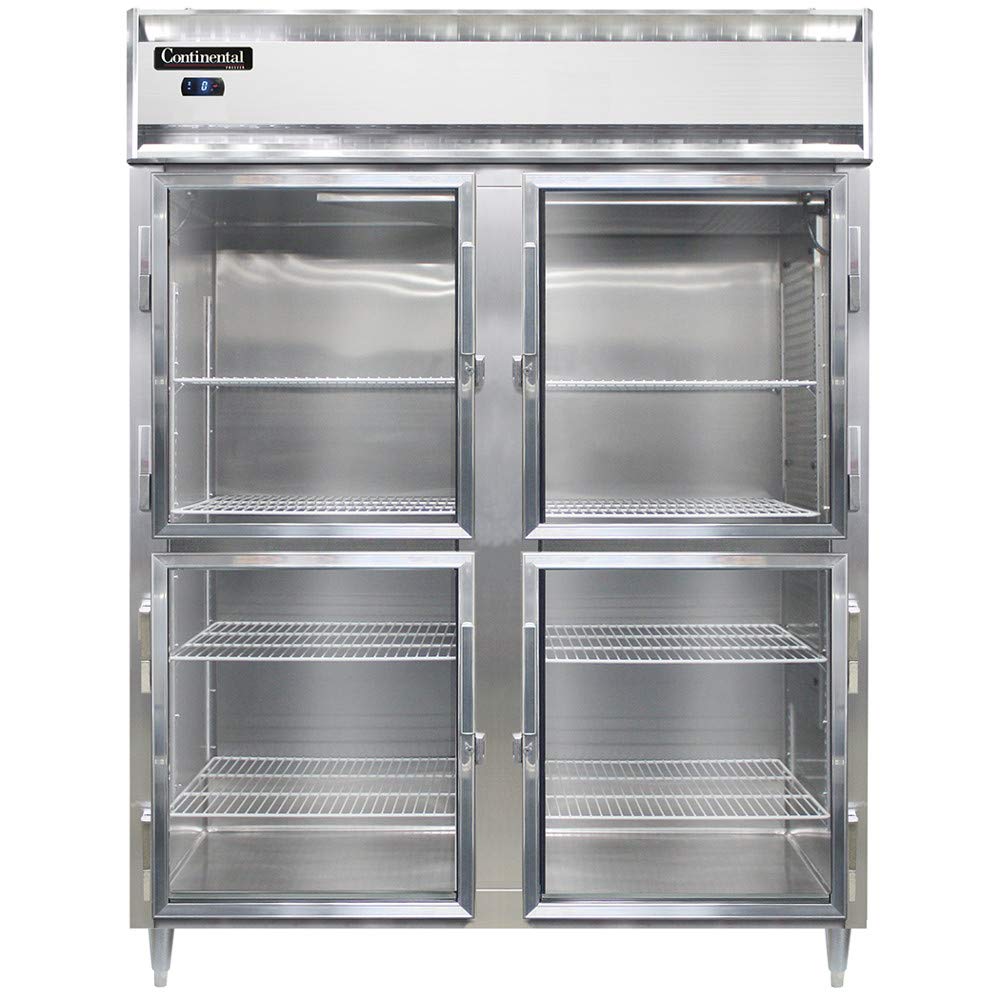 DL2FE-SA-GD-HD Designer Line Extra-Wide Two Section Reach In Glass Door Freezer by Continental Refrigerator – Commercial Grade