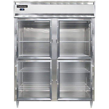 DL2FE-SA-GD-HD Designer Line Extra-Wide Two Section Reach In Glass Door Freezer by Continental Refrigerator – Commercial Grade