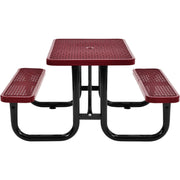 Global Industrial Red / 62 inches x 48 inches x 29.5 inches / Industrial Picnic Tables