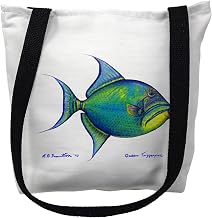 Betsy Drake TY114S 13 x 13 in. Trigger Fish Small Tote Bag