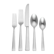 Satin Lewin 65 Piece Fine Flatware Set by Oneida – 9.55 LB, Stainless Steel, Metallic, Pack of 65, Model F149065A