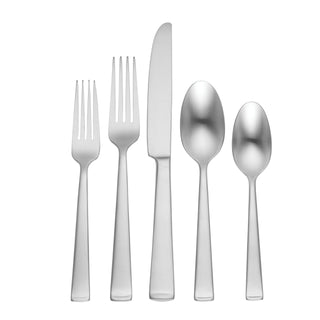 Satin Lewin 65 Piece Fine Flatware Set by Oneida – 9.55 LB, Stainless Steel, Metallic, Pack of 65, Model F149065A