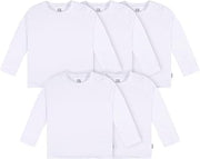 Gerber Baby & Toddler 5-Pack Solid Long Sleeve T-Shirts Jersey 160 GSM