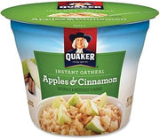 Quaker Oats Apple Cinnamon Instant Oatmeal Cup - Apple Cinnamon - 1 Serving Cup - 24 / Carton