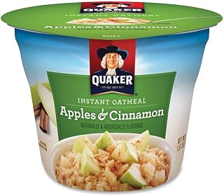 Quaker Oats Apple Cinnamon Instant Oatmeal Cup - Apple Cinnamon - 1 Serving Cup - 24 / Carton