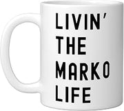 Marko Living The Marko Life Name Ceramic Mug, White, 11oz