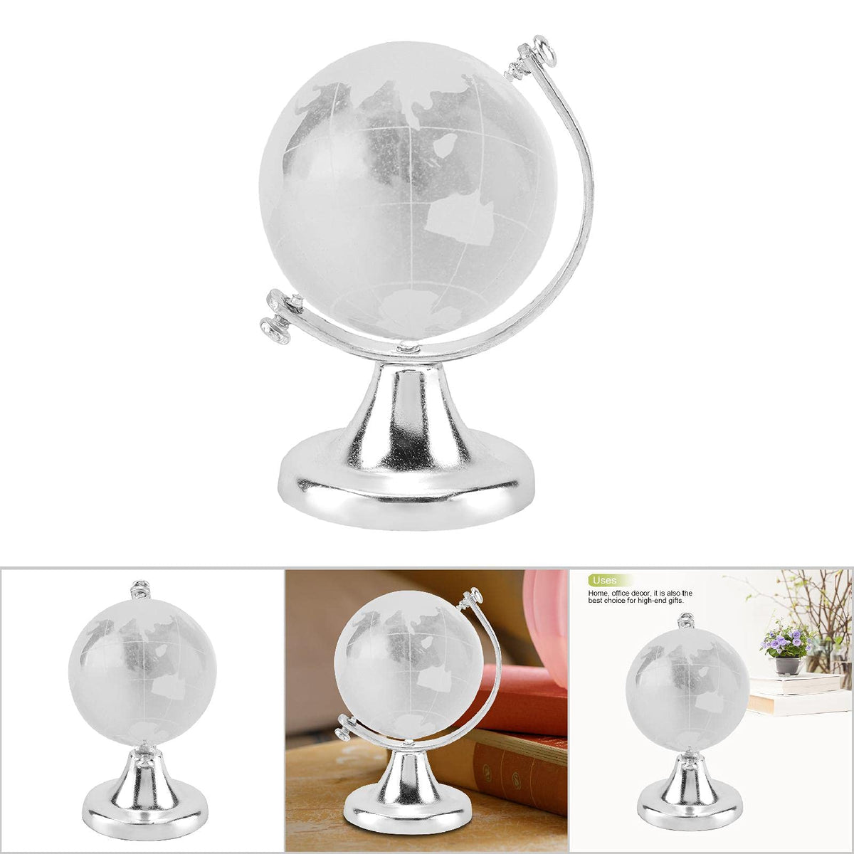 Mini Crystal Sphere Globe by Generic – Crystal, Silver, Model Genericqn56dz8m30-02