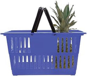 HUBERT Plastic Shopping Basket Blue - 18 1/4"L x 13 1/4"W x 9 1/8"D
