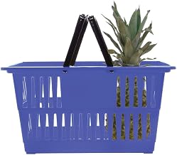 HUBERT Plastic Shopping Basket Blue - 18 1/4"L x 13 1/4"W x 9 1/8"D