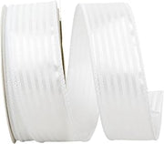 Reliant Ribbon Tux Stripe Cooler Wired Edge Ribbon, White