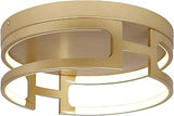 Canarm Bettony 15-Inch LED Flush Mount Ceiling Light, Gold Round Low-Profile Modern Design, Integrated LED Lighting for Bathroom or Hallway