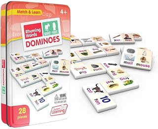 Junior Learning Rhyming Word Dominoes, 28-Piece Educational Matching Game