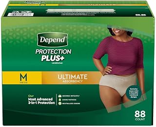 Depend Protection Plus Ultimate Underwear for Women, Medium (88 Count)