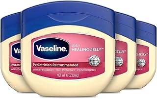 Vaseline Baby Petroleum Healing Jelly for Diaper Rash & Dry Skin 13oz 4ct | Prevents & treats diaper rash, protects sensitive skin; fragrance-free, hypoallergenic, Pediatrician-Recommended