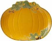 Pfaltzgraff Plymouth Autumn Harvest Thanksgiving Small Pumpkin Platter, 12 Inch, Orange