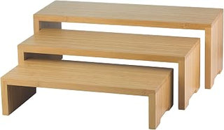 TableCraft RBAM300 Bamboo 3-Piece Cascade Riser Set