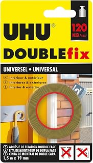 UHU doublefix Tape Brown Double Sided Extra Strong 1.5 m x 19 mm