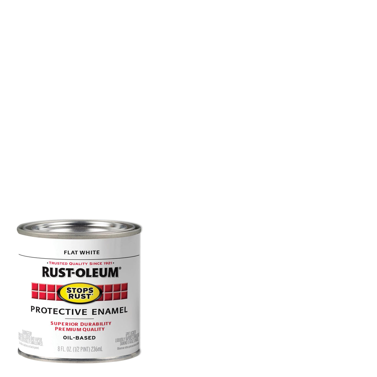 Rust-Oleum Flat White / 8 Fl Oz (Pack of 6) / Brush on Paint Interior & Exterior House Paint