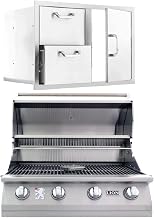 Best of Backyard L-60000 Built in BBQ NG with 260 Series 32-Inch Access Door & Double Drawer Combo (Reversible)