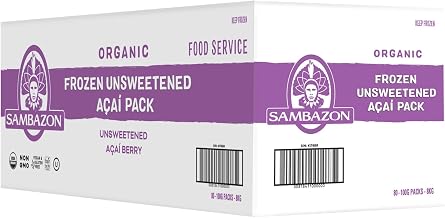 Sambazon Organic Frozen Unsweetened Açaí Pack, Ready To Eat, 100g, 80 Count
